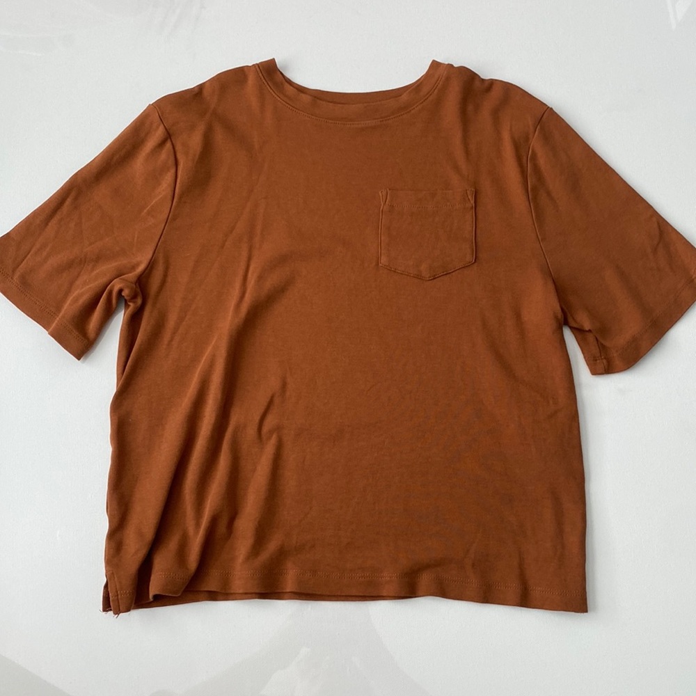 a new day orange short sleeve shirt